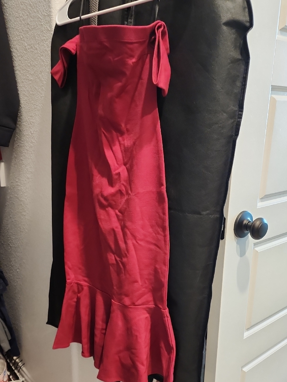 Forever 21 One-Shoulder Red Ruffle-Hem Dress